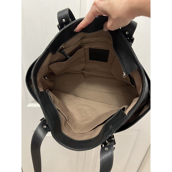 Vintage Coach F10288 Black Leather Large Tote - Picture 7 of 11